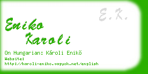 eniko karoli business card